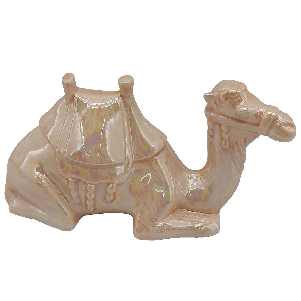 Vtg Christmas Nativity Camel Figurine Laying Down Replacement Figure Iridescent